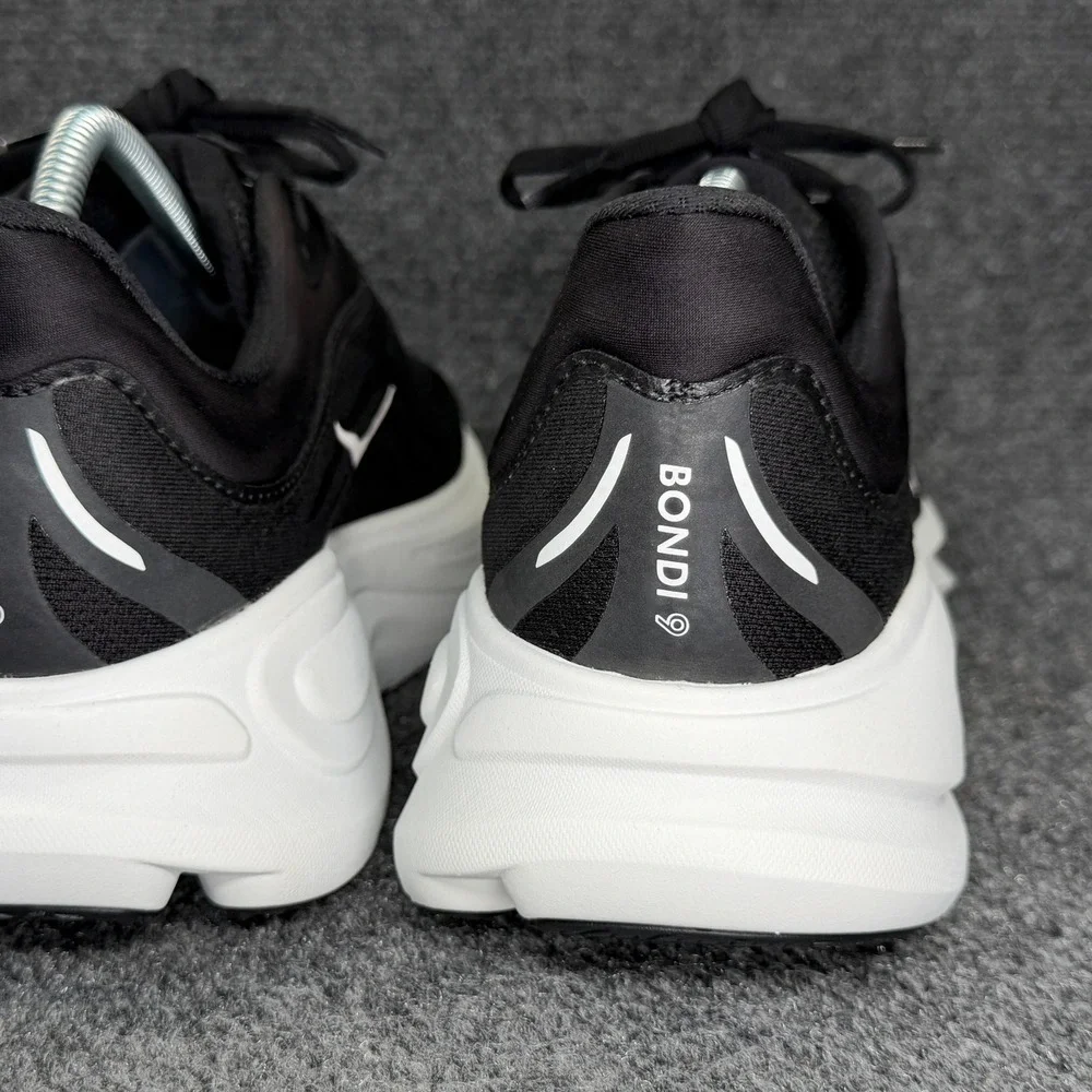 Hoka Bondi 9 Running Shoes Men's 11.5 Black White Athletic Road Training Sneaker